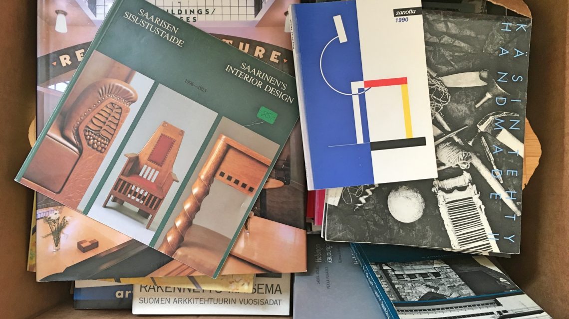 Box full of used architecture books