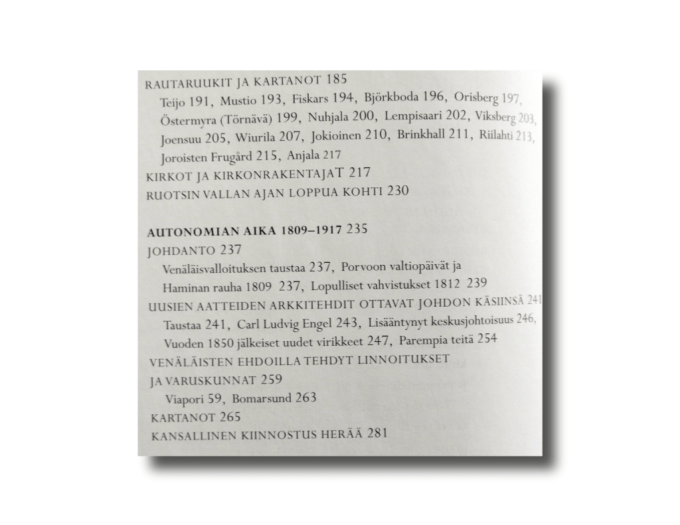 KivestaJaPuusta-sislu2-min C. J. Gardberg, Kivestä ja puusta: Suomen linnoja, kartanoita ja kirkkoja (Otava, 2002)