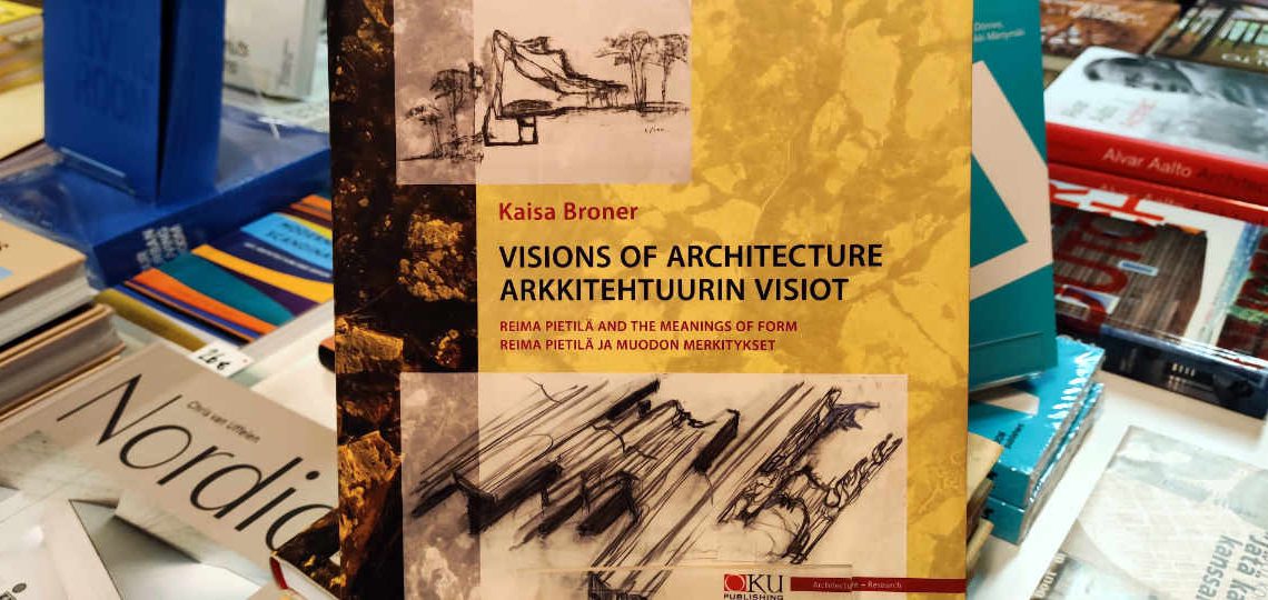 Kaisa Bronerin Reima Pietilä -kirja esillä bookm-ark.pro-arkkitehtuurikirjakaupassa.