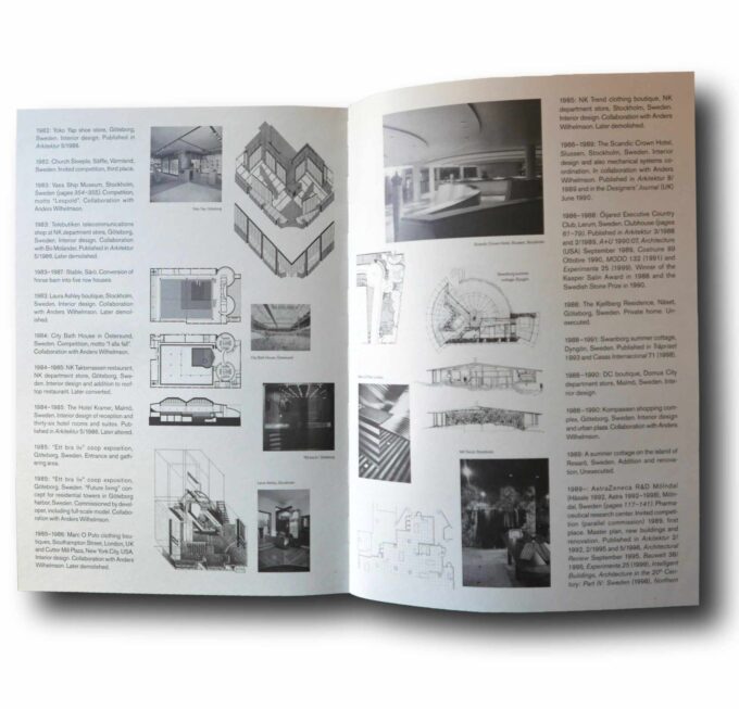 Photo showing a sample spread of the book Gert Wingårdh