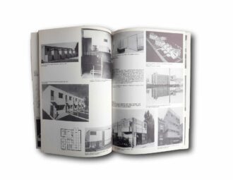Photo showing a sample spread of the book The Heroic Period of Modern Architecture