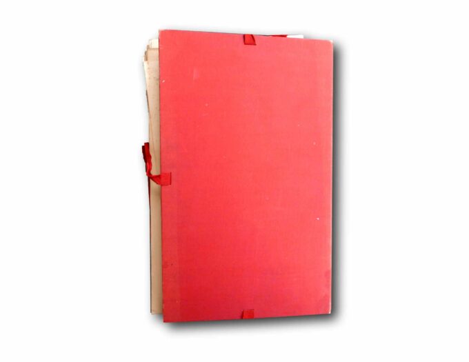 Back cover of the binder containing 125 folios of Antoine Raguenet's Matériaux et Documents