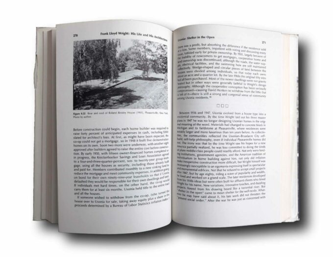Twombly-Frank-Lloyd-Wright-auk Photo showing a sample spread of the book Frank Lloyd Wright: His Life and His Architecture