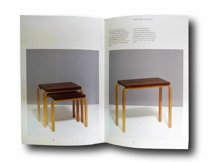 Photo showing a sample spread of the book Alvar & Aino Aalto. Design. Collection Bischofberger