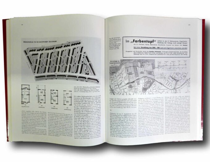 Photo showing a sample spread of the book Vier Berliner Siedlungen der Weimarer Republik
