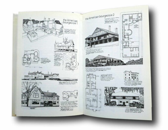 Photo showing a sample spread of the book Modern Architecture and Design: An Alternative History