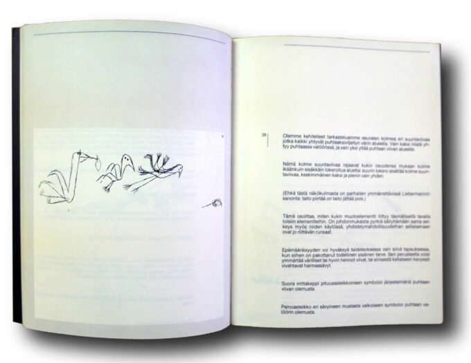Photo showing a sample spread of the book Paul Klee: Modernista taiteesta