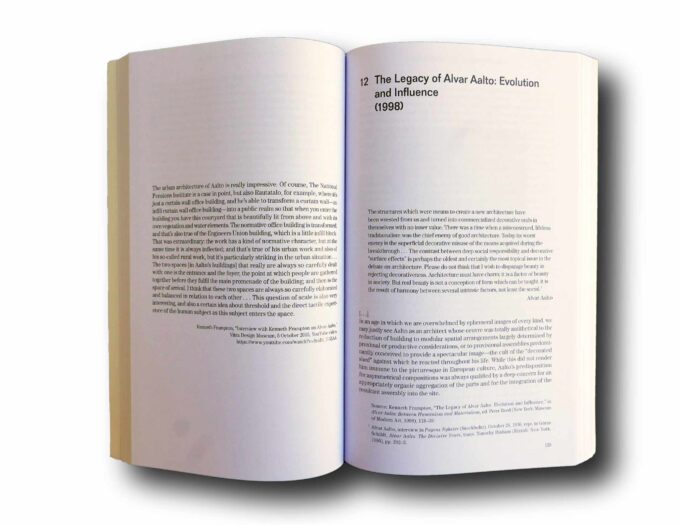 Photo showing a sample spread of the book Architecture and the Public World