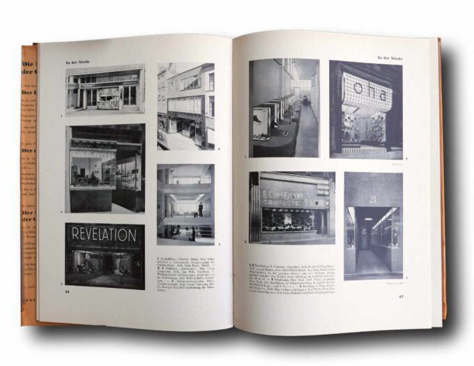 Photo showing a sample spread of the book Ladenbau: Baubücher Band 15