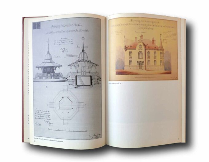 Photo showing a sample spread of the book Rakennettiin uusi Vaasa