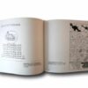 Photo showing a sample spread of the book Vadu: Matti Vesikansan arkkitehtuurikarikatyyrejä