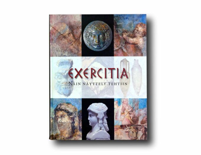 Exercitia-kansi Photo showing the book Exercitia: Näin näyttely tehtiin