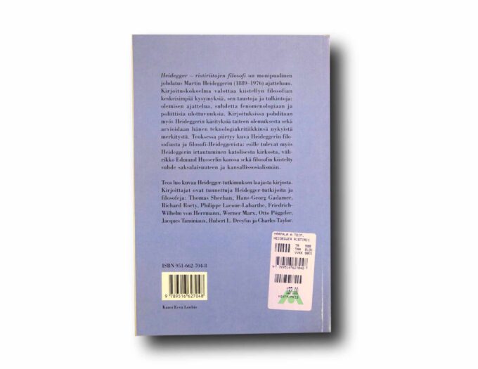 Heidegger-Ristiriitojen-filosofi-taka Photo showing a sample spread of the book Heidegger: Ristiriitojen filosofi