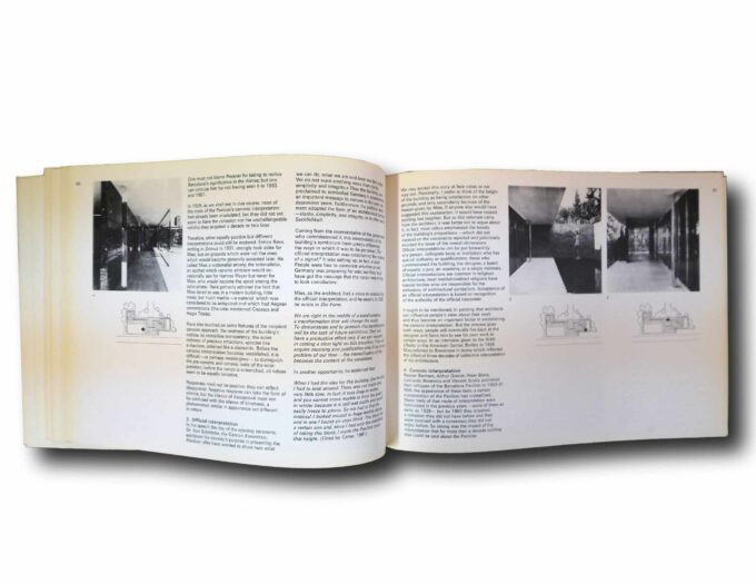 Photo showing a sample spread of the book Mies van der Rohe Barcelona 1929