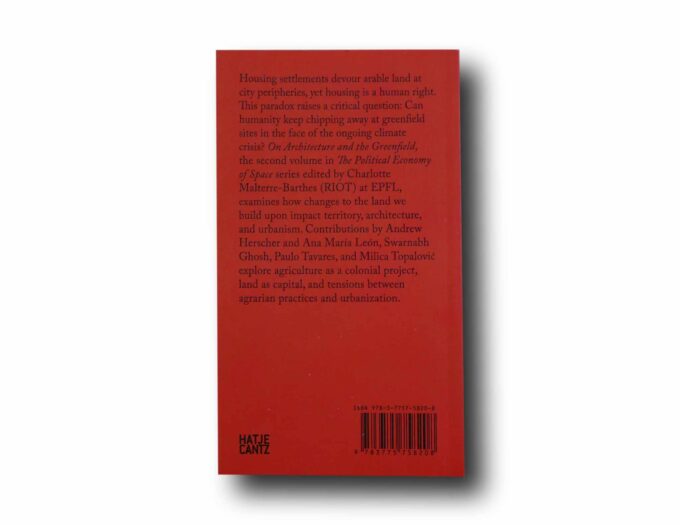 Photo showing a sample spread of the book On Architecture and the Greenfield
