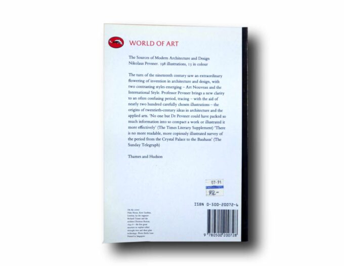 Photo showing a sample spread of the book The Sources of Modern Architecture and Design
