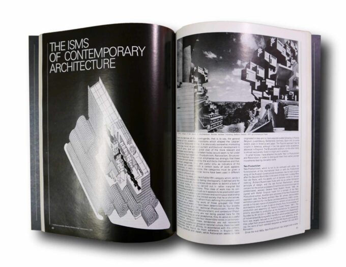 Modern-Architecture-and-the-Critical-Present-auk Photo showing a sample spread of the book A.D. Architectural Design 52 7/8 1982: Modern Architecture and the Critical Present