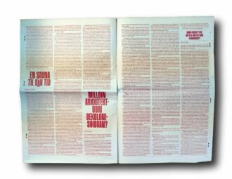 Photo showing a sample spread of the book Nordic Review of Architecture 1/2024
