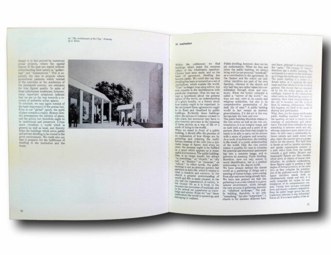 Photo showing a sample spread of the book The Concept of Dwelling