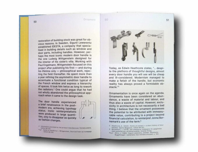 Photo showing a sample spread of the book Banal Buildings – Anthology