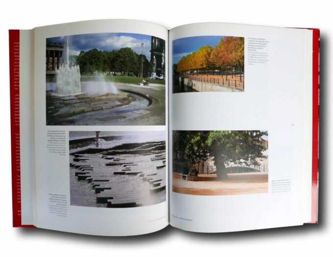 Photo showing a sample spread of the book Making Spaces: Contemporary German Landscape Architecture