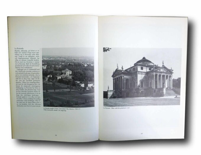 Photo showing a sample spread of the book Palladio idag