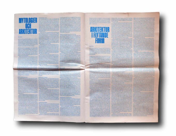 Photo showing a sample spread of the book Nordic Review of Architecture 1/2025
