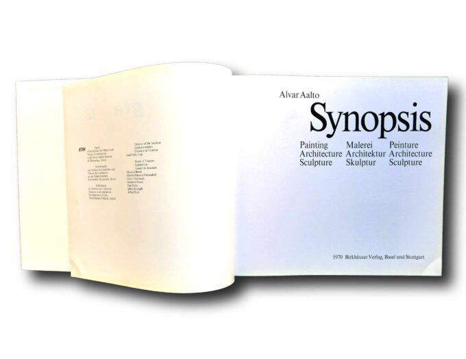 Alvar-Aalto-Synopsis-sis Photo showing a sample spread of the book Alvar Aalto Synopsis