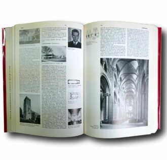 Photo showing a sample spread of the book Lexikon der Weltarchitektur