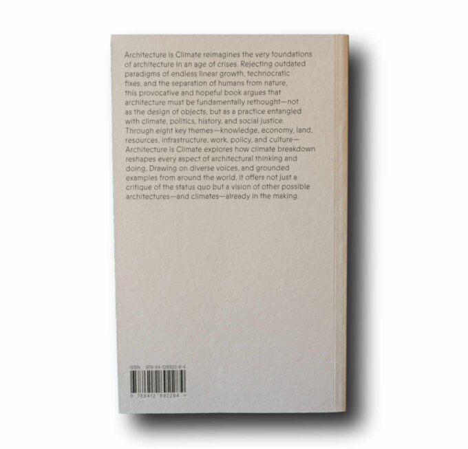 Photo showing a sample spread of the book Architecture is Climate