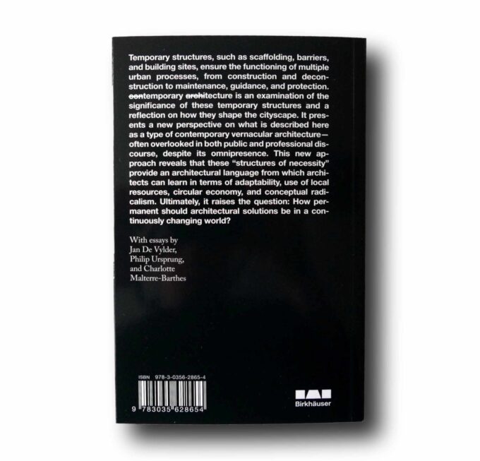 Photo showing a sample spread of the book Temporary Tecture: Structures of Necessity