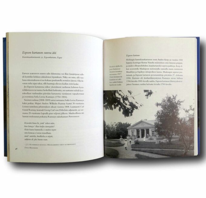 Photo showing a sample spread of the book Aavetaloja